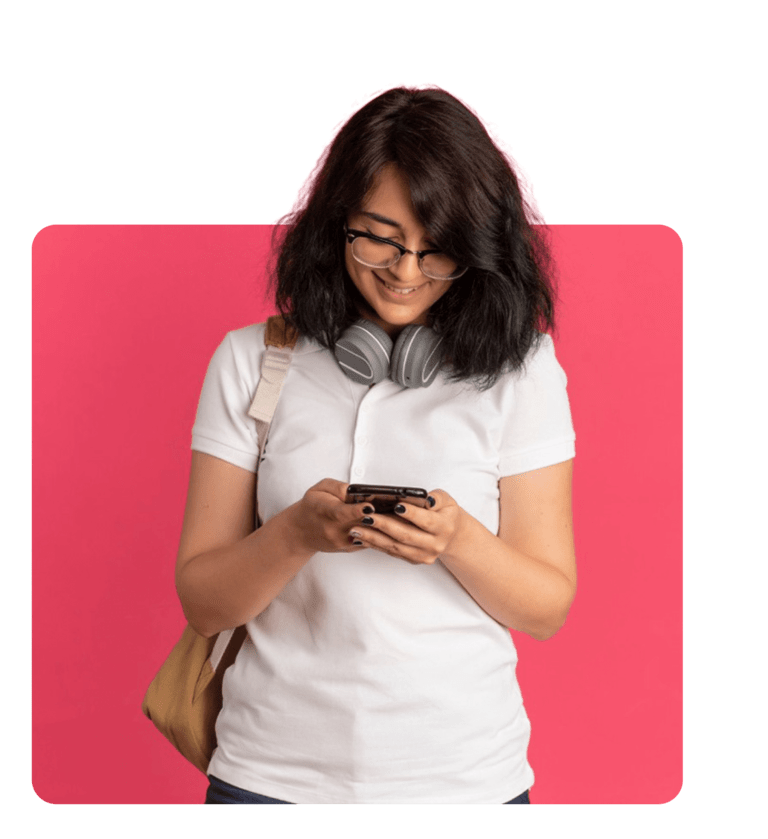 Digital marketing professional looking at her new project