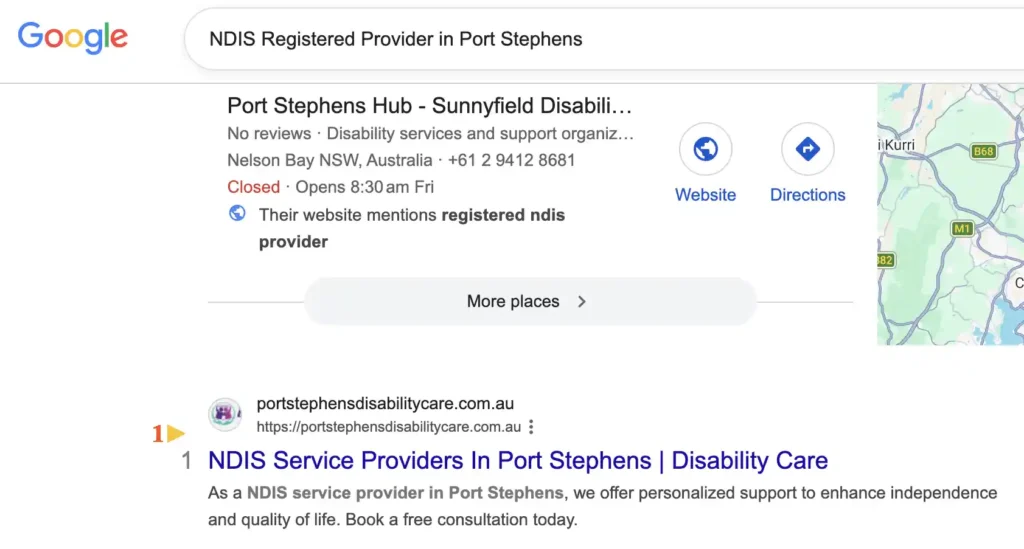 Search results featuring Port Stephens Disability Care